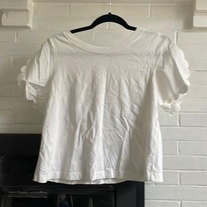 See by Cholé T Shirt with Scalloped Sleeves